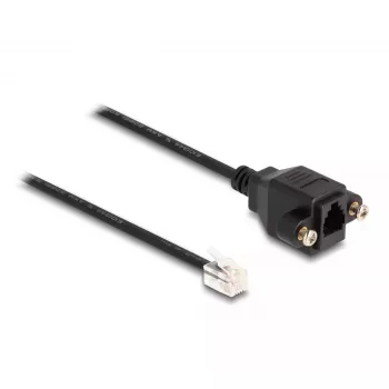 DeLOCK kabelis RJ10 spraudnis uz RJ10 ligzdu 30 cm melns