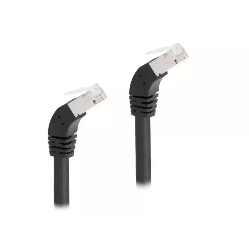 DeLOCK RJ45 tīkla kabelis Cat.6A S/FTP 45° uz leju vērsts 1 m melns
