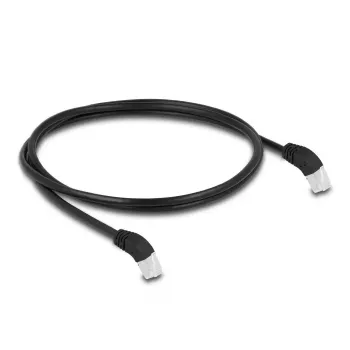 DeLOCK RJ45 tīkla kabelis Cat.6A S/FTP 45° uz leju vērsts 1 m melns