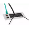 DeLOCK kabeļu ievads ar birstīti un 2 x RJ45 Keystone moduļiem Cat.6, alumīnijs