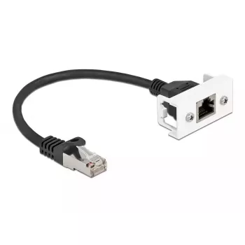 DeLOCK Tīkla pagarinātāja kabelis Cat.6A 25cm S/FTP RJ45 Melns