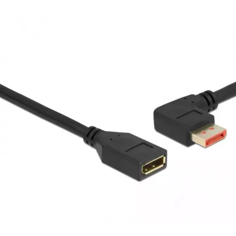 DisplayPort pagarinātāja kabelis DeLOCK 87076 3m 8K 60Hz vīrišķais 90° kreisajā leņķī uz sievišķo