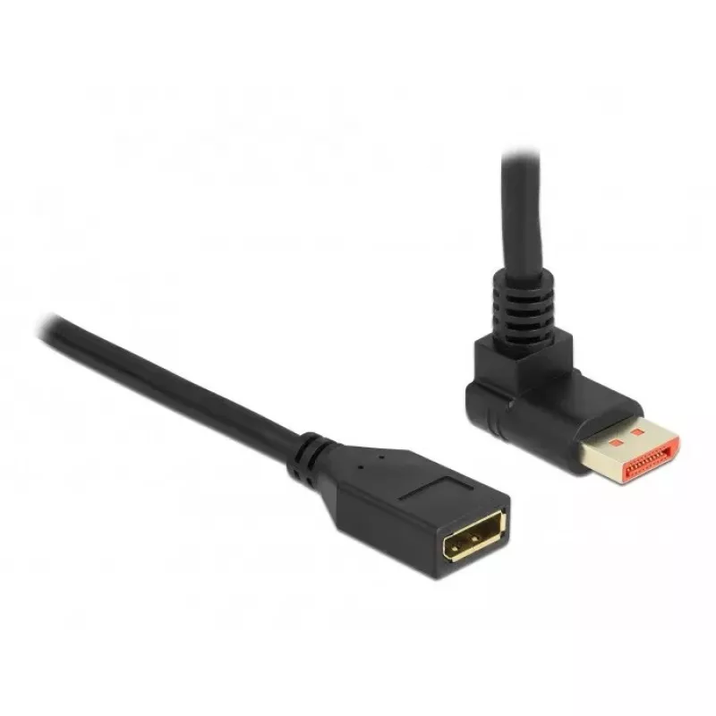 DisplayPort pagarinātāja kabelis DeLOCK 87084 3m 8K 60Hz vīrišķais 90° uz augšu uz sievišķo