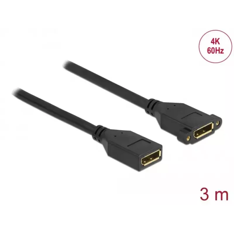 DisplayPort kabelis sieviešu–sieviešu paneļa stiprinājumam DeLOCK 87103 3 m