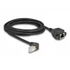 DeLOCK tīkla pagarinātāja kabelis S/FTP RJ45 90° leņķa uz RJ45 Cat.6A 3 m melns