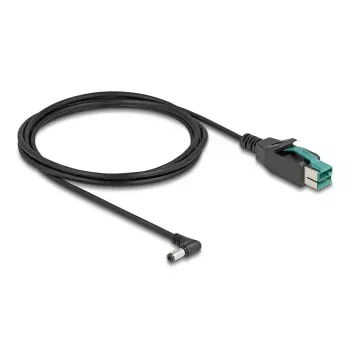 DeLOCK PoweredUSB kabelis, vīrišķais 12 V uz DC 5,5 x 2,1 mm vīrišķais leņķveida, 2 m