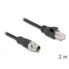 Tīkla kabelis DeLOCK M12 kabelis X-kodēts 8 kontaktu vīrišķais uz RJ45 vīrišķais Cat5e 2 m melns