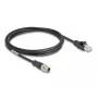 Tīkla kabelis DeLOCK M12 kabelis X-kodēts 8 kontaktu vīrišķais uz RJ45 vīrišķais Cat5e 2 m melns
