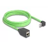 Tīkla kabelis DeLOCK RJ45 Cat.6A spraudnis leņķī uz augšu uz ligzdu 2m zaļš