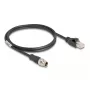 Tīkla kabelis DeLOCK M12 kabelis X-kodēts, 8 kontaktu vīrišķais → RJ45 vīrišķais, Cat5e, 1 m, melns