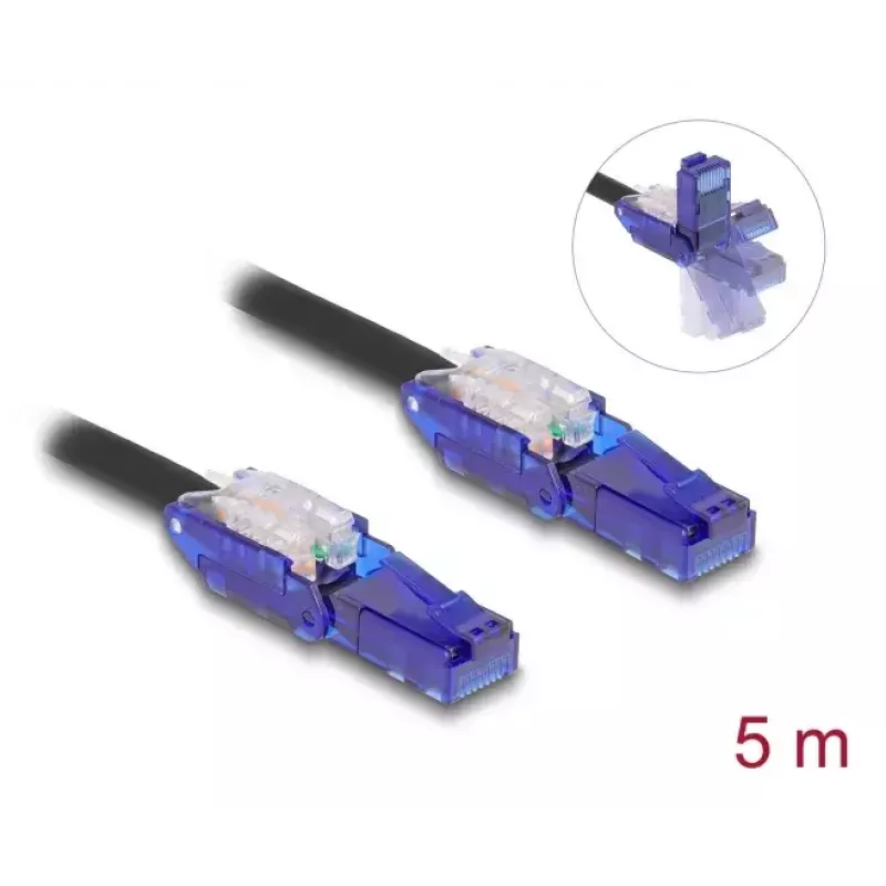 Tīkla kabelis DeLOCK 80929 RJ-45 Cat6 5m Melns Violets