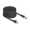 Tīkla kabelis DeLOCK 80586 M12 uz RJ-45 Cat5e 10 m Melns