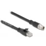 Tīkla kabelis DeLOCK 80586 M12 uz RJ-45 Cat5e 10 m Melns