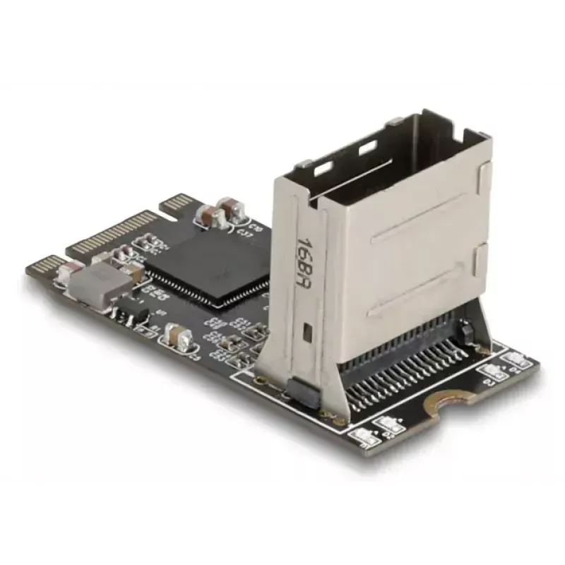 DELOCK iekšējā M.2–Mini-SAS adaptera karte 64260, M.2 resursdators, Mini-SAS izeja, JMicron JMB585, melna, LED