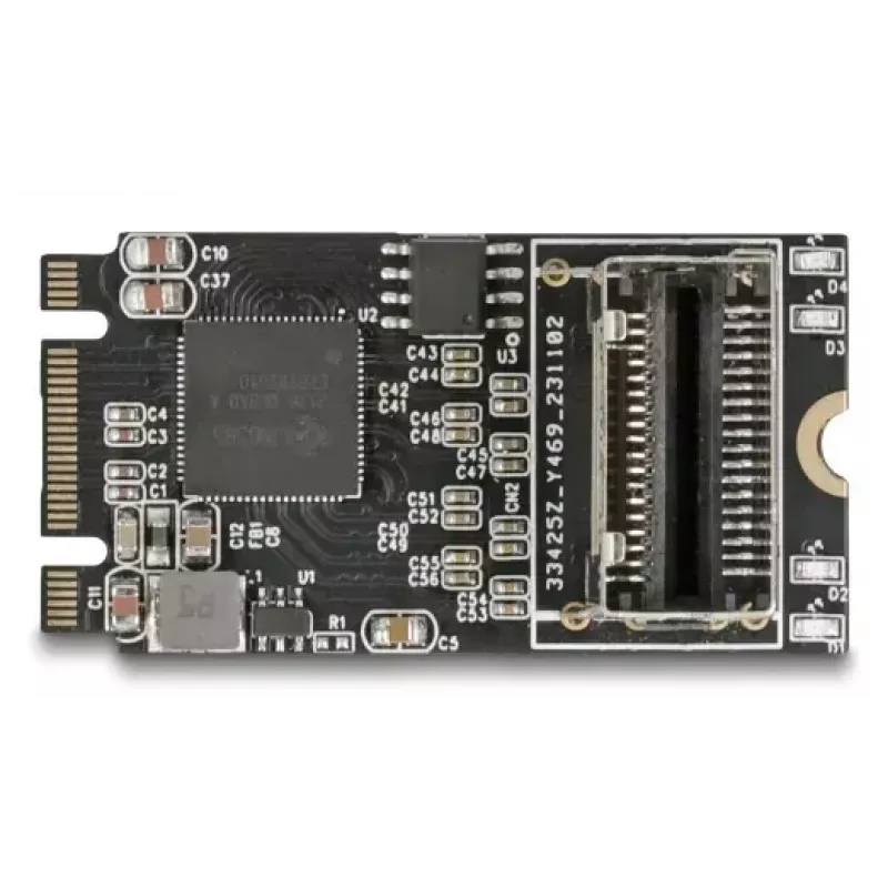 DELOCK iekšējā M.2–Mini-SAS adaptera karte 64260, M.2 resursdators, Mini-SAS izeja, JMicron JMB585, melna, LED