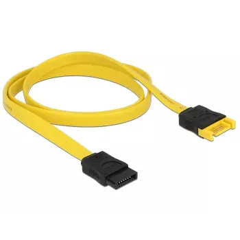 SATA kabelis DeLOCK 0.7m 2xSATAIII SATA 7-pin melns dzeltens