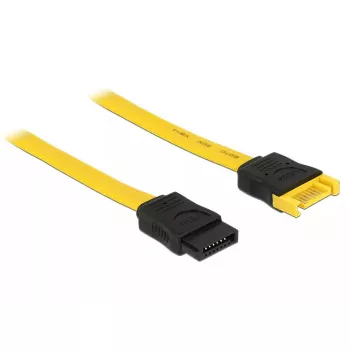 SATA kabelis DeLOCK 0.7m 2xSATAIII SATA 7-pin melns dzeltens