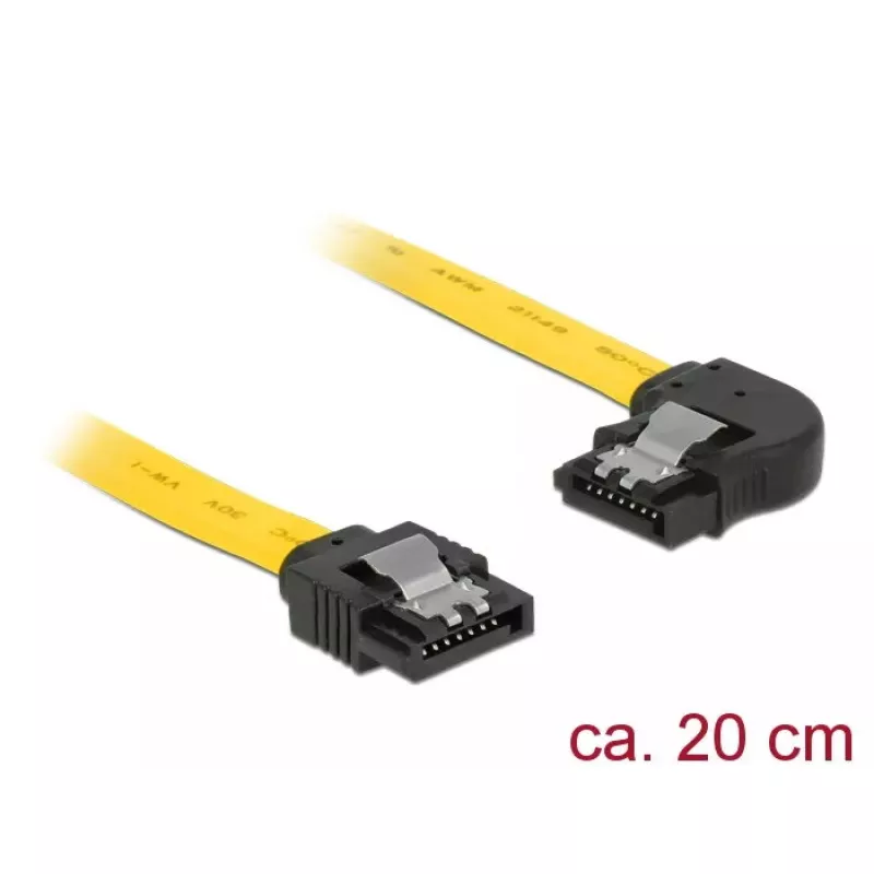 SATA kabelis DeLOCK 83958 0.2m SATA 7-pin melns dzeltens