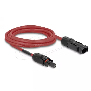 Kabelis DELOCK 90974 DL4 saules kabelis 6 mm² 3 m sarkans/melns līdzstrāva 1000 V vīrišķais uz sievišķo