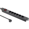 Strāvas sadalītājs RACK 19 1U QOLTEC PDU 16A 6xSCHUKO 1.8m