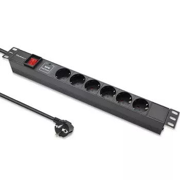 Strāvas sadalītājs RACK 19 1U QOLTEC PDU 16A 6xSCHUKO 1.8m