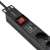 Strāvas sadalītājs RACK 19 1U QOLTEC PDU 16A 6xSCHUKO 1.8m