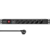 Strāvas sadalītājs RACK 19 1U QOLTEC PDU 16A 6xSCHUKO 1.8m