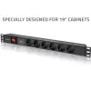 Strāvas sadalītājs RACK 19 1U QOLTEC PDU 16A 6xSCHUKO 1.8m
