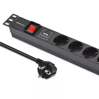 Strāvas sadalītājs RACK 19 1U QOLTEC PDU 16A 6xSCHUKO 1.8m