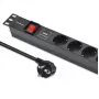 Strāvas sadalītājs RACK 19 1U QOLTEC PDU 16A 6xSCHUKO 1.8m