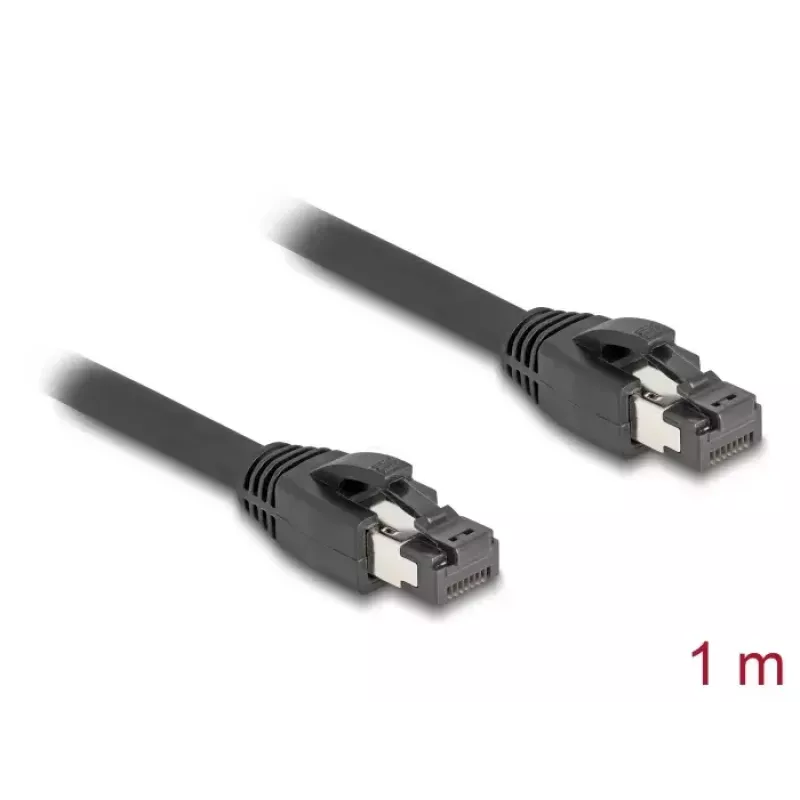 DeLOCK RJ45 tīkla kabelis Cat.8.1 S/FTP 1 m līdz 40 Gbps melns