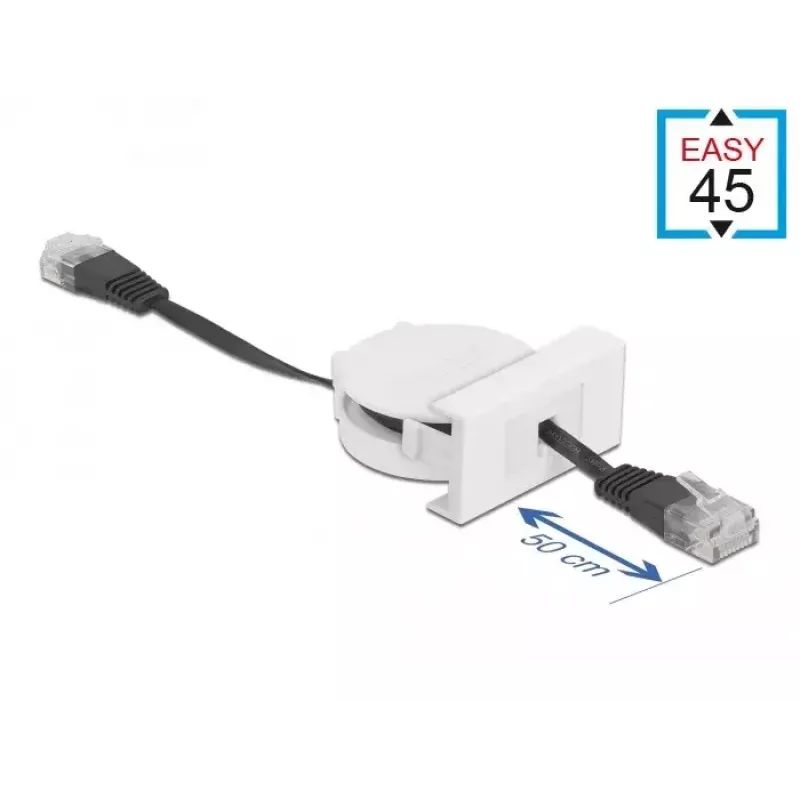 Tīkla ievelkamais kabelis DeLOCK Easy 45 Modulis RJ45 Cat.5e melns