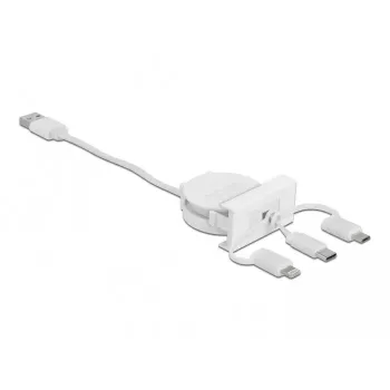 Kabelis DeLOCK Easy 45 modulis USB 2.0 3-in-1 ievelkams 0,5 m