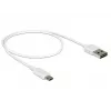 USB kabelis DeLOCK 84806 USB 2.0 0,5m USB A Micro-USB B Balts