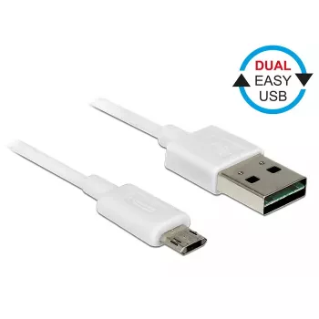 USB kabelis DeLOCK 84806 USB 2.0 0,5m USB A Micro-USB B Balts