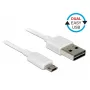 USB kabelis DeLOCK 84806 USB 2.0 0,5m USB A Micro-USB B Balts