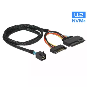 Kabelis DeLOCK 0.75m SFF-8643/U.2 SFF-8639+SATA