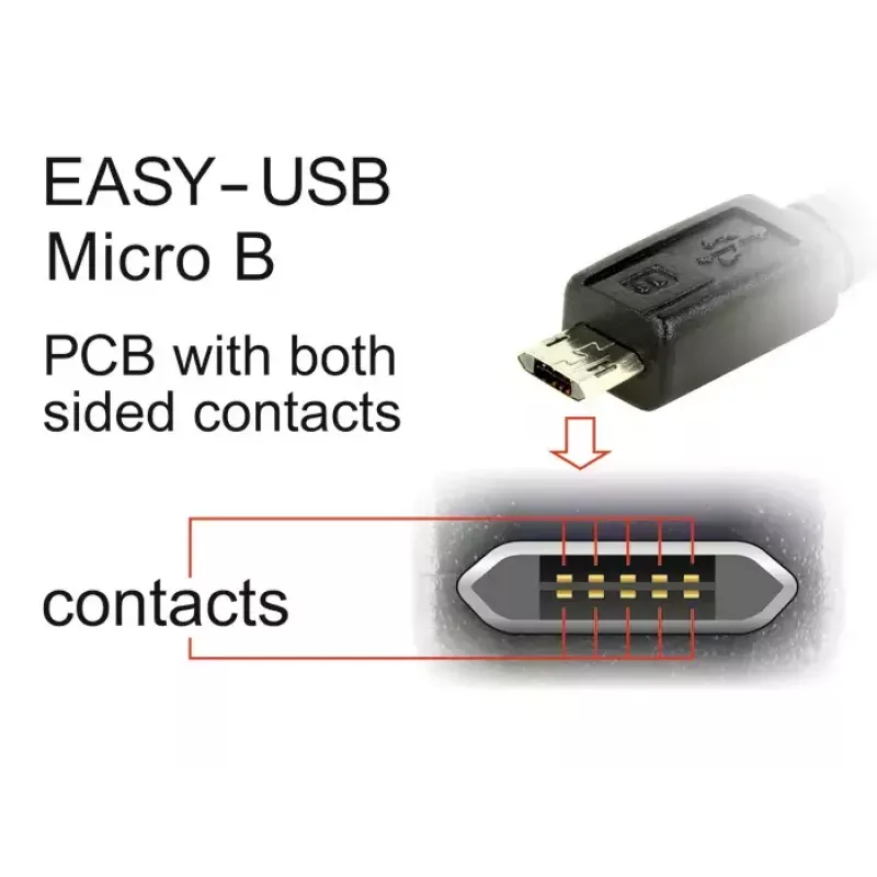 USB kabelis DeLOCK 85165 USB 2.0 1m USB A Micro‑USB B melns