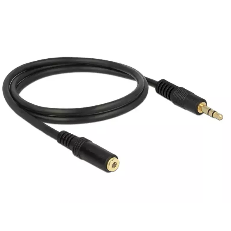 Audio kabelis 3,5 mm vīr.-siev. DeLOCK 83764 1 m melns