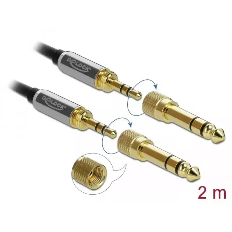 Audio kabelis 3,5 mm DeLOCK 85786 2 m Melns Pelēks