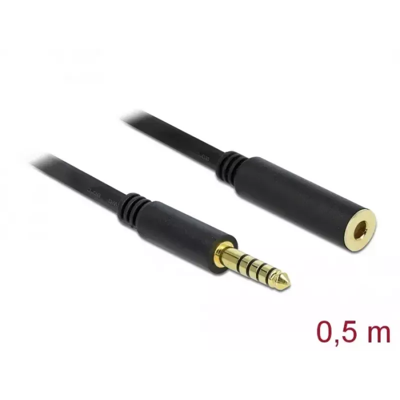 Audio kabelis DeLOCK 85795 0,5m 4,4mm melns