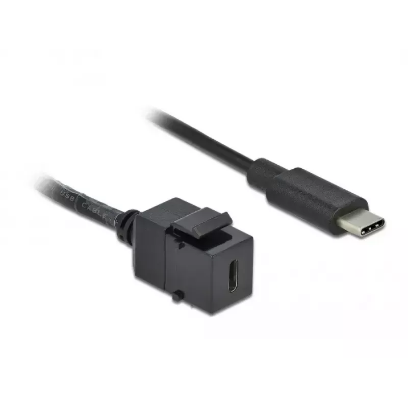 Keystone modulis DeLOCK 86398 plakans melns USB C