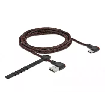 USB 2.0 kabelis DeLOCK EASY-USB Type-A spraudnis uz Type-C vīrišķais leņķveida 2m melns