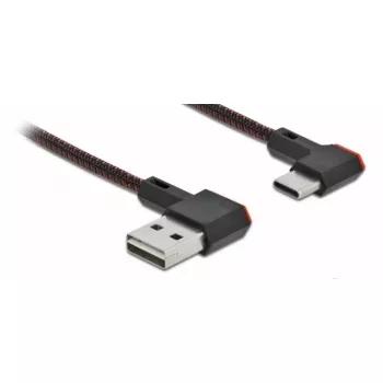 USB 2.0 kabelis DeLOCK EASY-USB Type-A spraudnis uz Type-C vīrišķais leņķveida 2m melns
