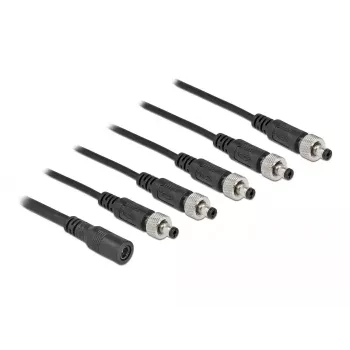 Kabeļa sadalītājs DeLOCK 86590 5.5 x 2.1 mm 1 x ligzda uz 5 x kontaktdakša pieskrūvējams
