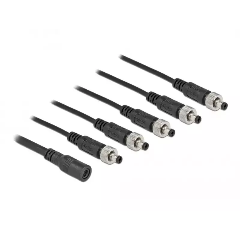 Kabeļa sadalītājs DeLOCK 86590 5.5 x 2.1 mm 1 x ligzda uz 5 x kontaktdakša pieskrūvējams