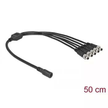 Kabeļa sadalītājs DeLOCK 86590 5.5 x 2.1 mm 1 x ligzda uz 5 x kontaktdakša pieskrūvējams