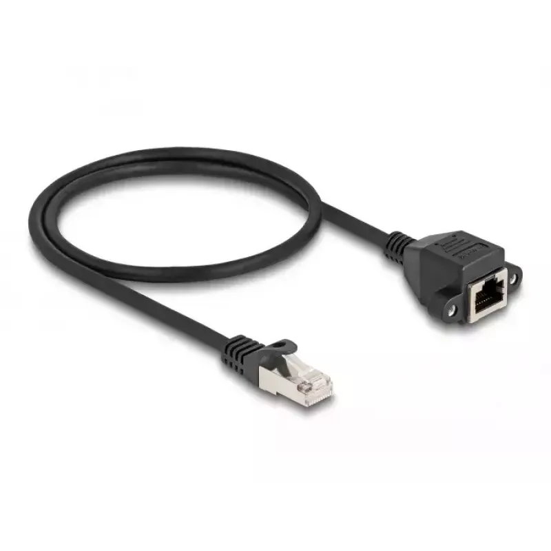 DeLOCK RJ50 pagarinātāja kabelis vīrišķais uz sievišķo S/FTP 0,5 m melns