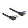 Tīkla kabelis DeLOCK RJ45 Cat.6A S/FTP ar kreiso leņķi 0,5 m melns