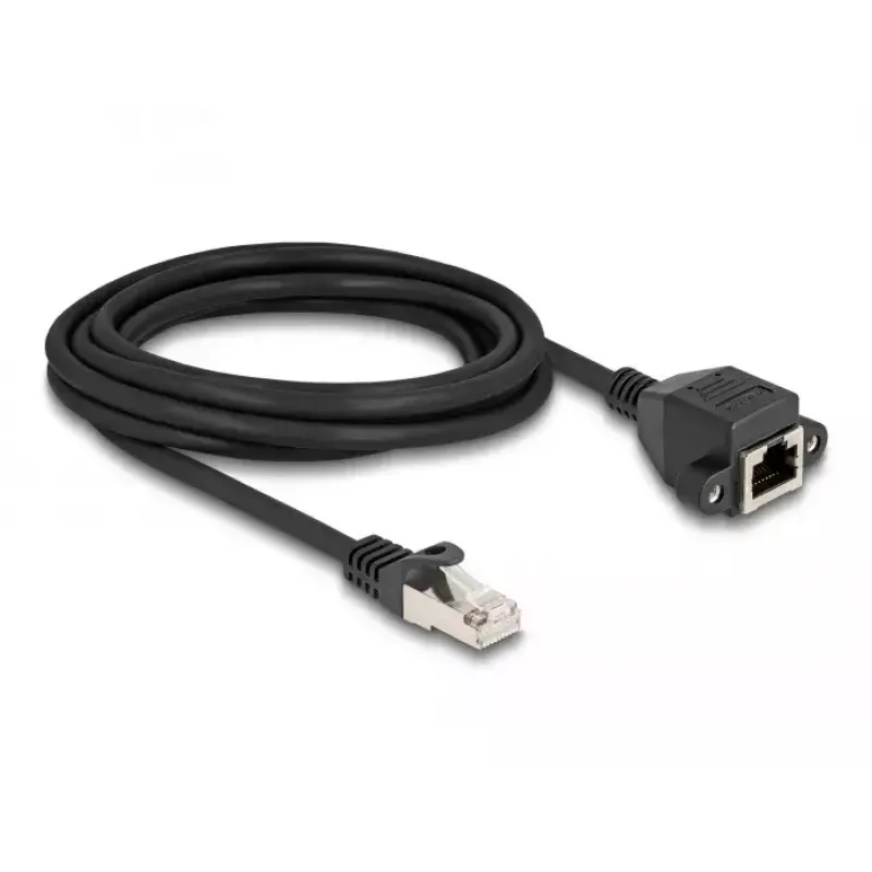DeLOCK RJ50 pagarinātāja kabelis vīrišķais uz sievišķo S/FTP 3 m melns